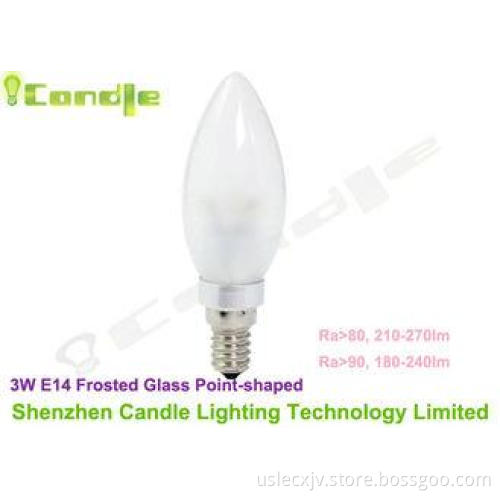 AC 220v 260lm 270lm Dimmable E14 Led Candle Bulbs 3 Watt R